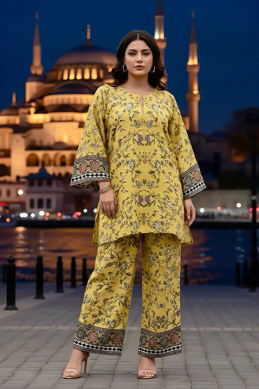 TanaBana 2 Piece - Printed Silk Co-ord Set - BD - 08