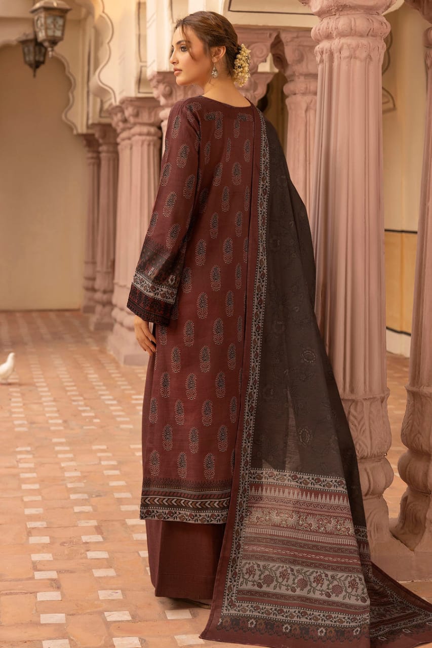 Motifz Un-stitch Embroidered Khaddar 3 piece