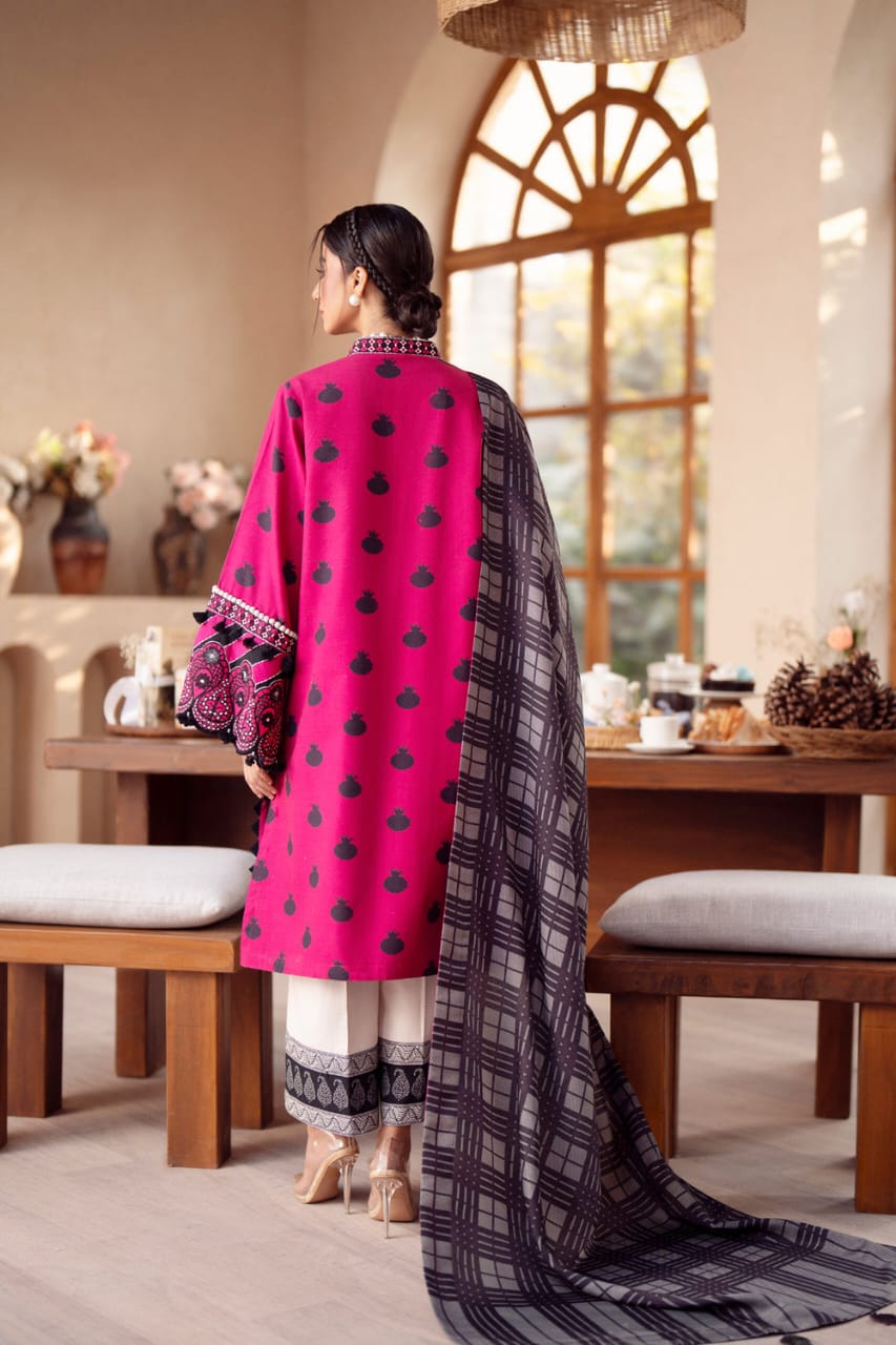 TanaBana Fabrics UnStitch Embroidered Khaddar 3 piece