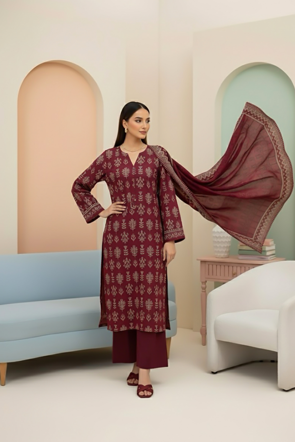 Tanabana fabrics 3 Piece - Printed Premium Khaddar - V5 - 02