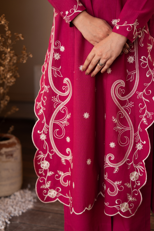 Tanabana Fabrics 2 Piece - Embroidered Khaddar Suit - AEK - 07