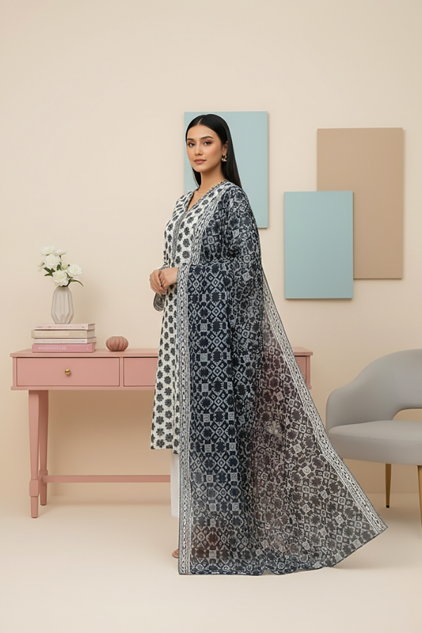 Tanabana fabrics 3 Piece - Printed Premium Khaddar - V5 - 03