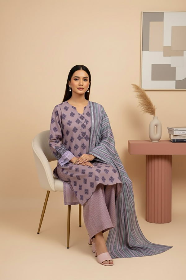 Tanabana fabrics 3 Piece - Printed Premium Khaddar - V5 - 08