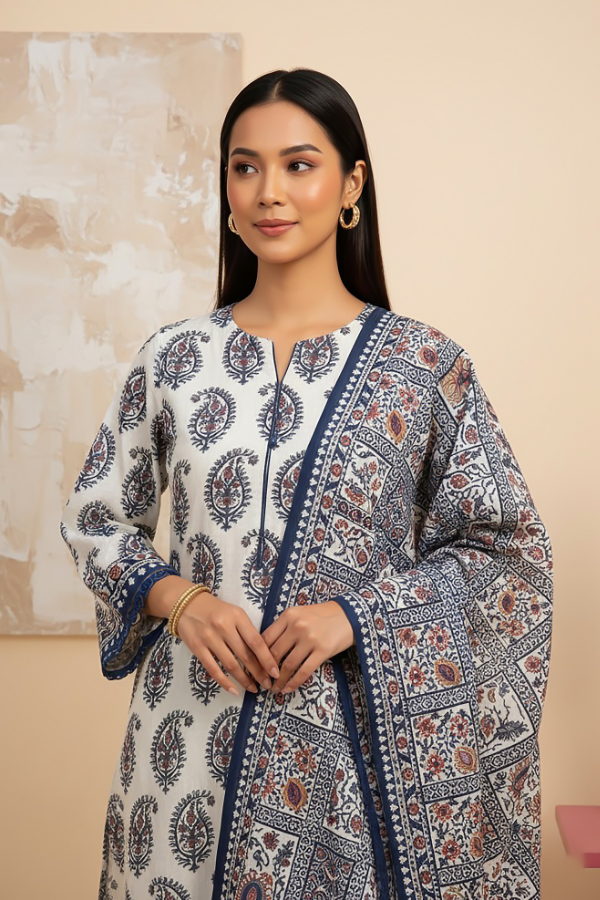 Tanabana fabrics 3 Piece - Printed Premium Khaddar - V5 - 05