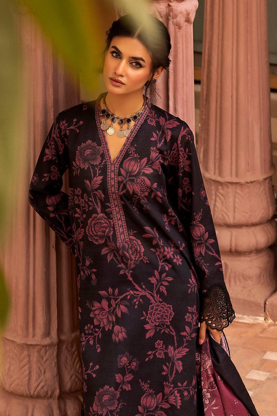 Motifz Un-stitch embroidered khaddar 3 piece