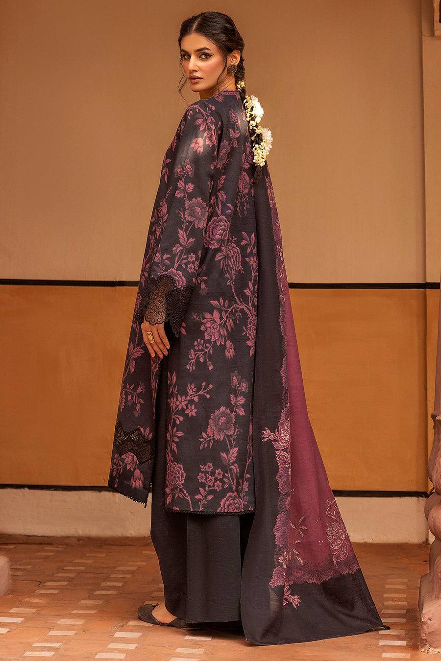 Motifz Un-stitch embroidered khaddar 3 piece