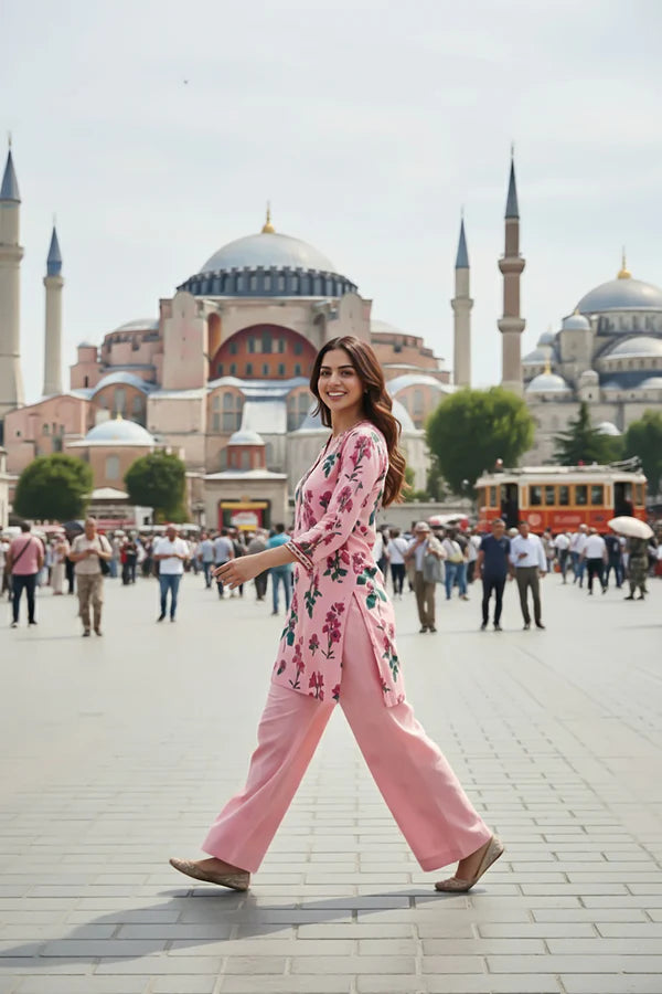 TanaBana 2 Piece - Printed Silk Co-ord Set - BD - 04