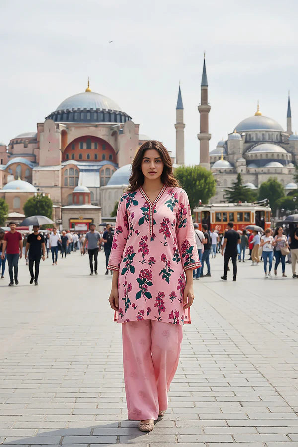 TanaBana 2 Piece - Printed Silk Co-ord Set - BD - 04