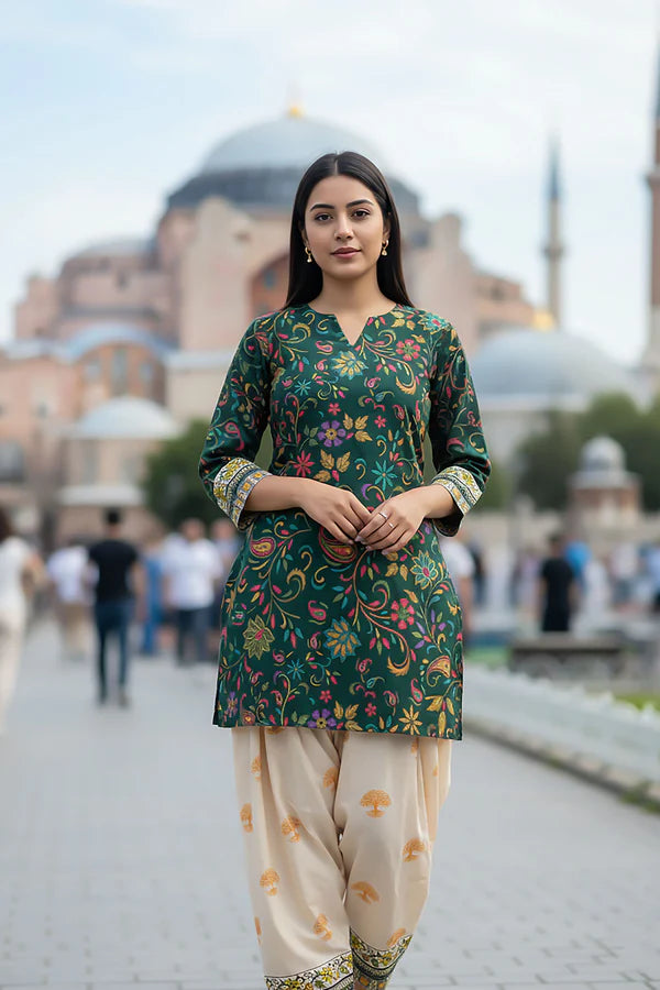 TanaBana 2 Piece - Printed Silk Co-ord Set - BD - 09