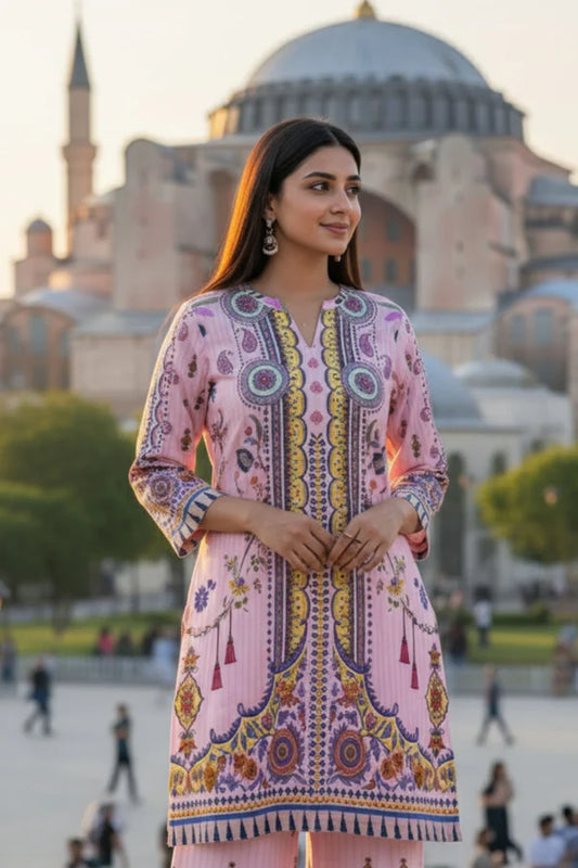 TanaBana 2 Piece - Printed Silk Co-ord Set - BD - 12