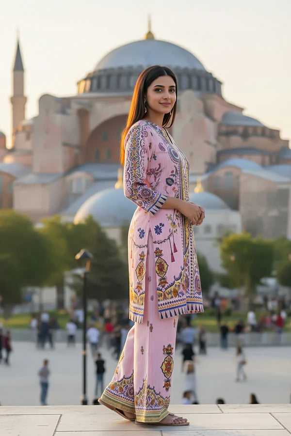 TanaBana 2 Piece - Printed Silk Co-ord Set - BD - 12