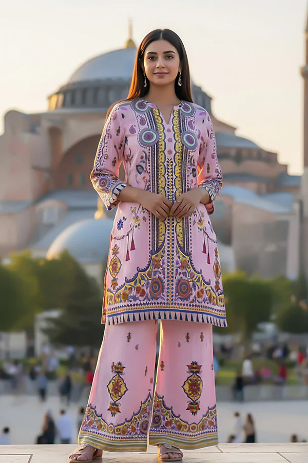 TanaBana 2 Piece - Printed Silk Co-ord Set - BD - 12