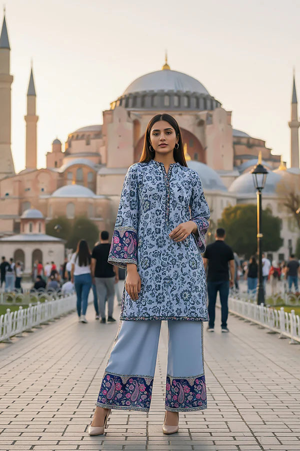 TanaBana Fabrics 2 Piece - Printed Silk Co-ord Set - BD - 06