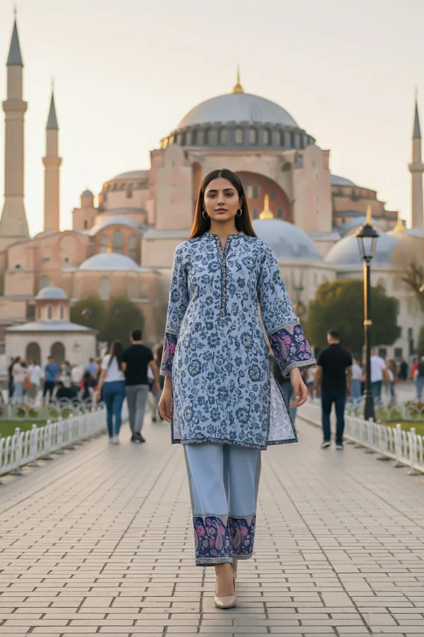 TanaBana Fabrics 2 Piece - Printed Silk Co-ord Set - BD - 06