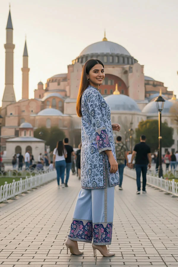 TanaBana Fabrics 2 Piece - Printed Silk Co-ord Set - BD - 06