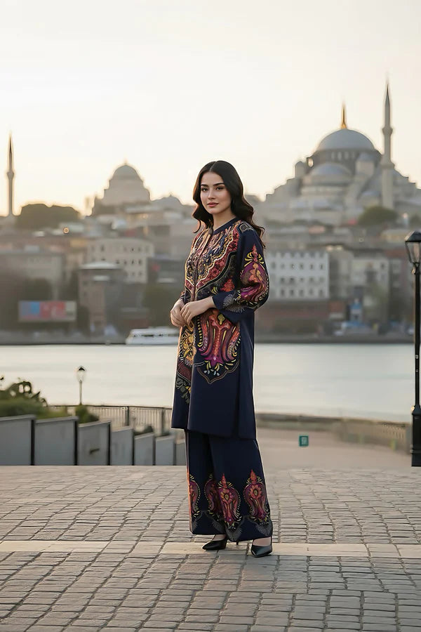 TanaBana 2 Piece - Printed Silk Co-ord Set - BD - 11