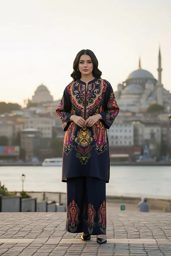 TanaBana 2 Piece - Printed Silk Co-ord Set - BD - 11