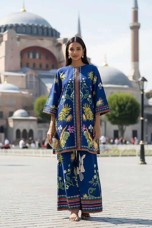 TanaBana 2 Piece - Printed Silk Co-ord Set - BD - 02