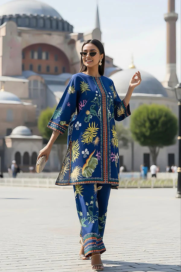 TanaBana 2 Piece - Printed Silk Co-ord Set - BD - 02