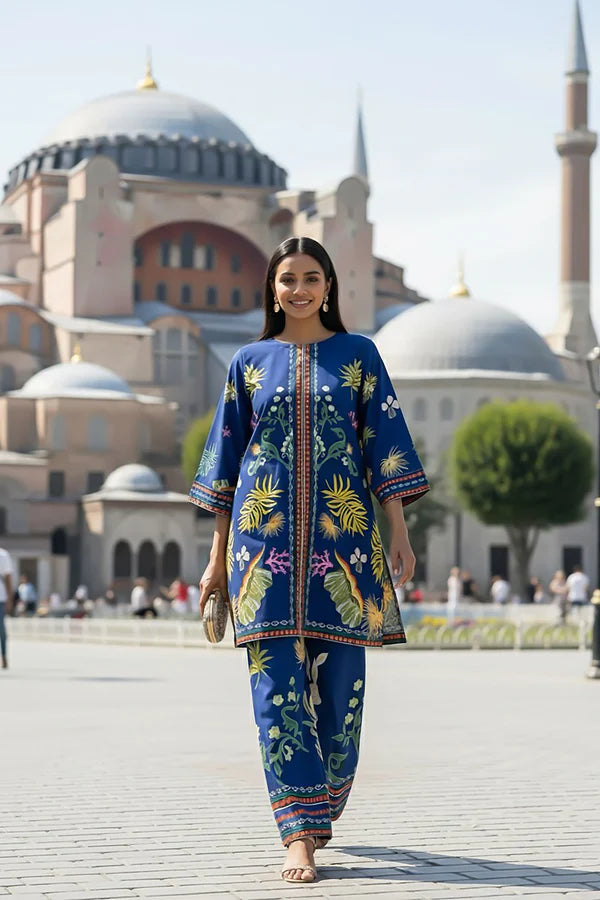 TanaBana 2 Piece - Printed Silk Co-ord Set - BD - 02