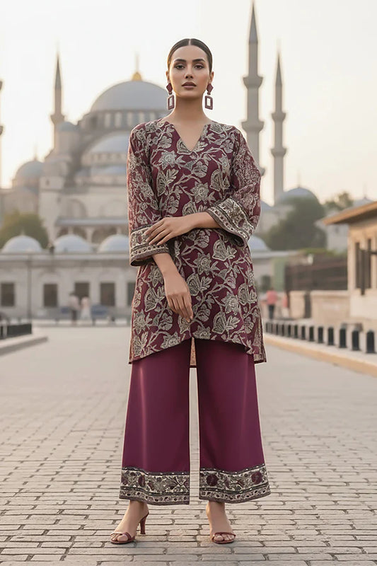 TanaBana 2 Piece - Printed Silk Co-ord Set - BD - 10