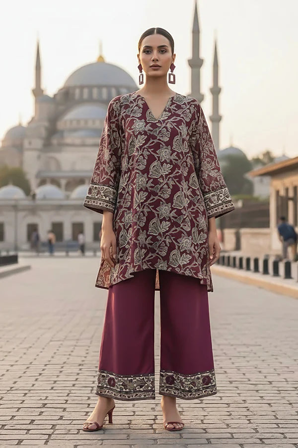 TanaBana 2 Piece - Printed Silk Co-ord Set - BD - 10