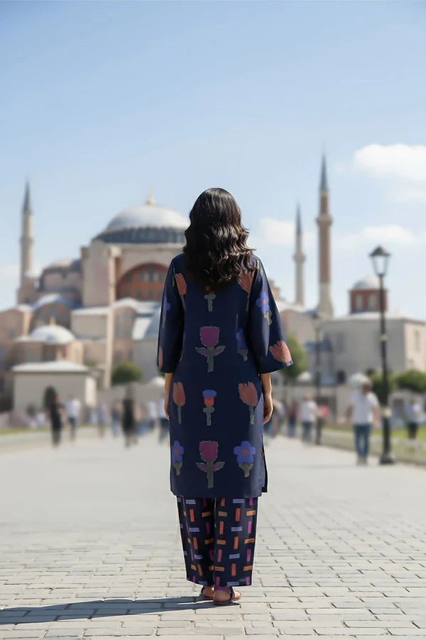 TanaBana 2 Piece - Printed Silk Co-ord Set - BD - 07