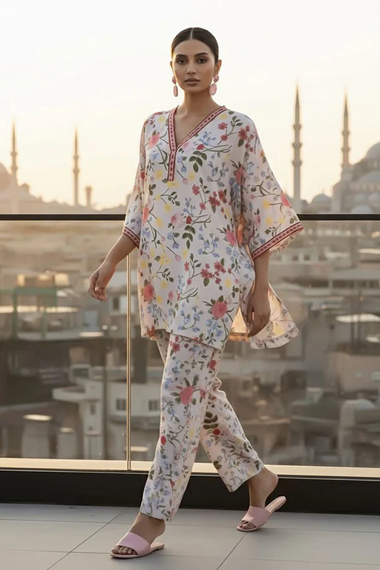 TanaBana 2 Piece - Printed Silk Co-ord Set - BD - 03