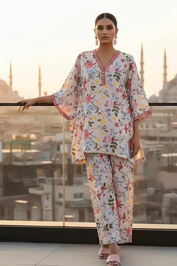 TanaBana 2 Piece - Printed Silk Co-ord Set - BD - 03