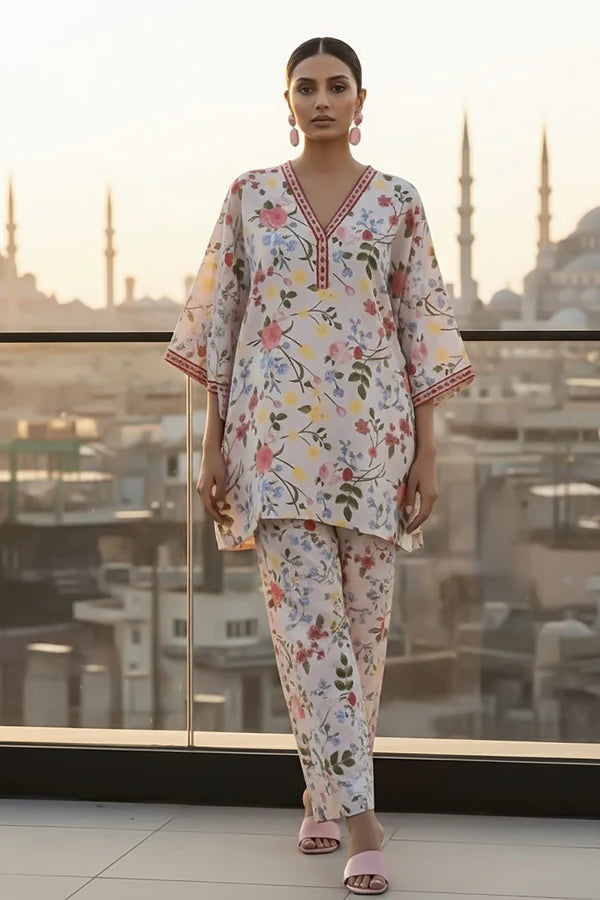 TanaBana 2 Piece - Printed Silk Co-ord Set - BD - 03