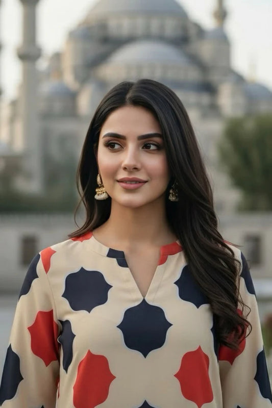 TanaBana 2 Piece - Printed Silk Co-ord Set - BD - 01