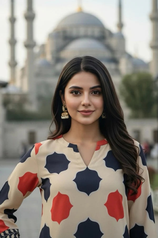 TanaBana 2 Piece - Printed Silk Co-ord Set - BD - 01