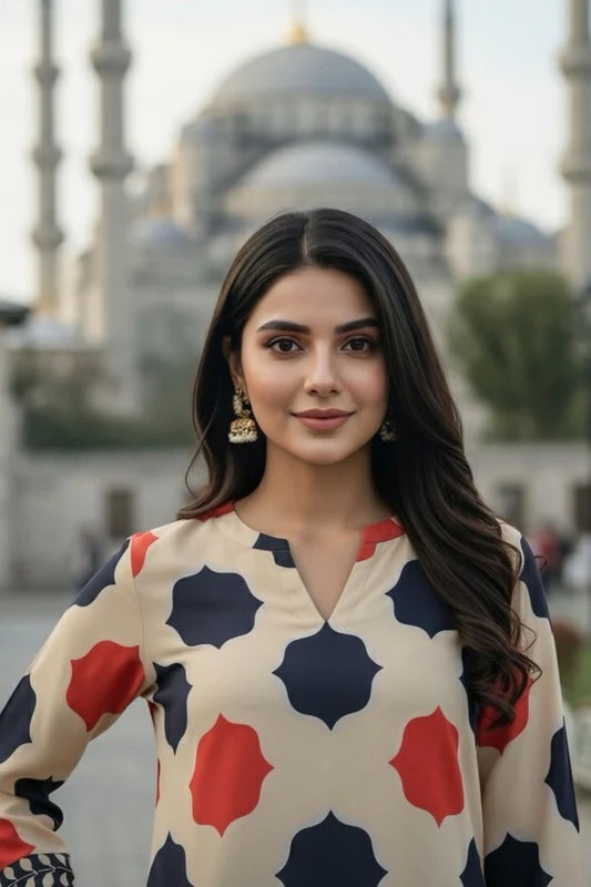 TanaBana 2 Piece - Printed Silk Co-ord Set - BD - 01