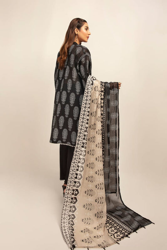 Nishat-unstitched-printed lawn 3 piece