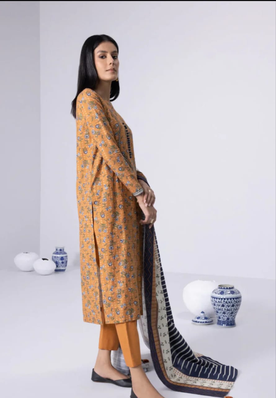 Sapphire-unstitched-printed lawn 3 piece