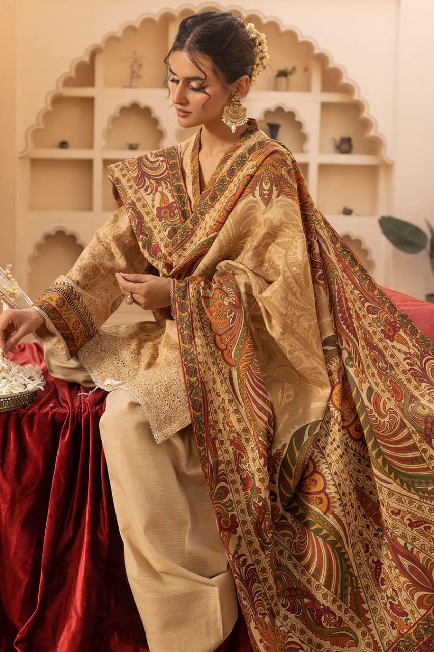 Motifz Un-Stitch Embroidered Khaddar 3 piece