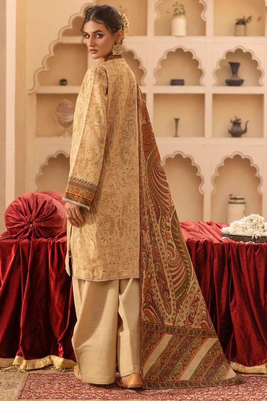 Motifz Un-Stitch Embroidered Khaddar 3 piece