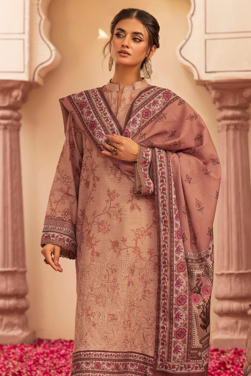 Motifz Un-Stitch Embroidered Khaddar 3 piece