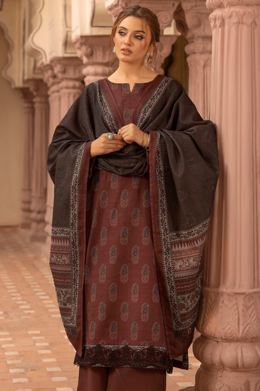 Motifz Un-stitch Embroidered Khaddar 3 piece