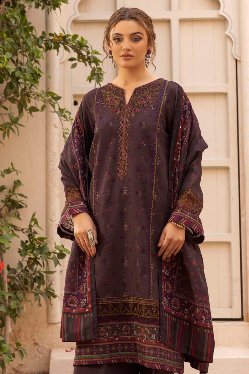 Motifz Un-Stitch Embroidered Khaddar 3 piece