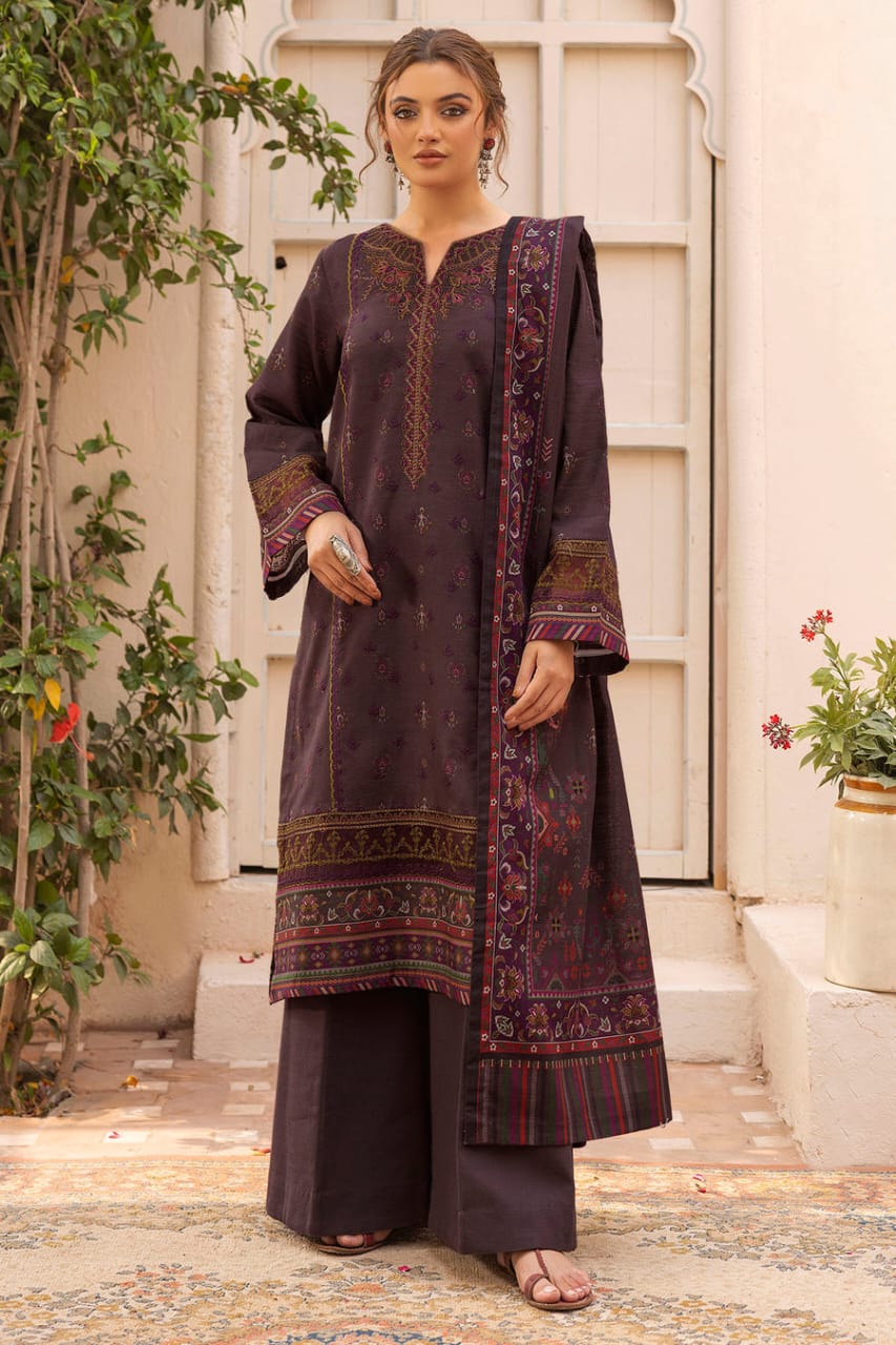 Motifz Un-Stitch Embroidered Khaddar 3 piece