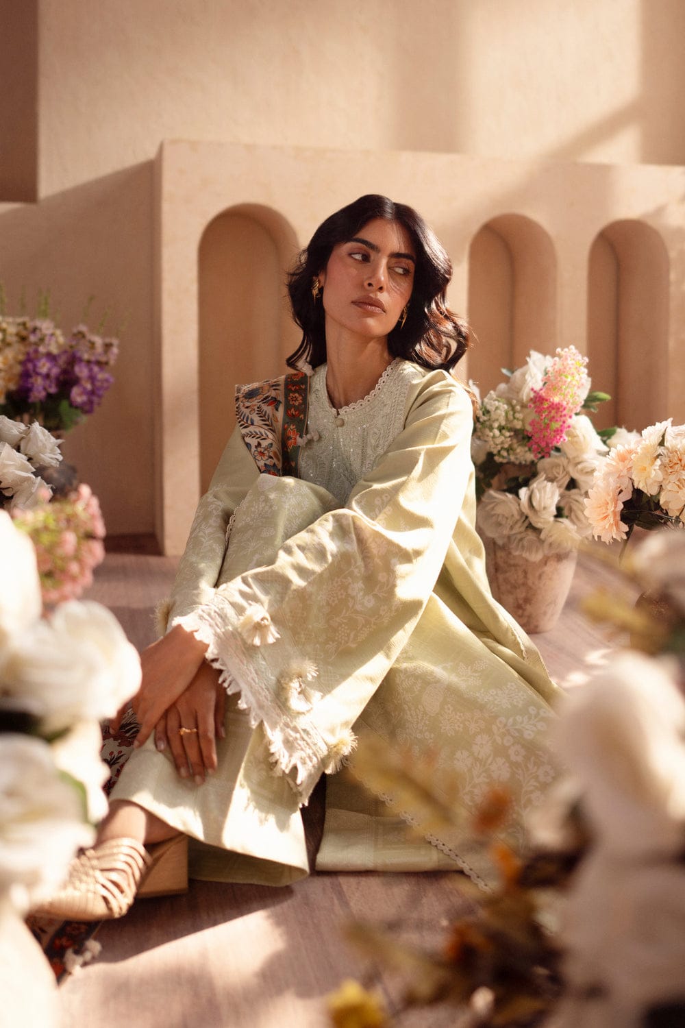 TanaBana Fabrics UnStitch Embroidered Khaddar 3 piece