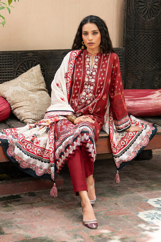 Lakhany UnStitch Embroidered Khaddar 3 piece