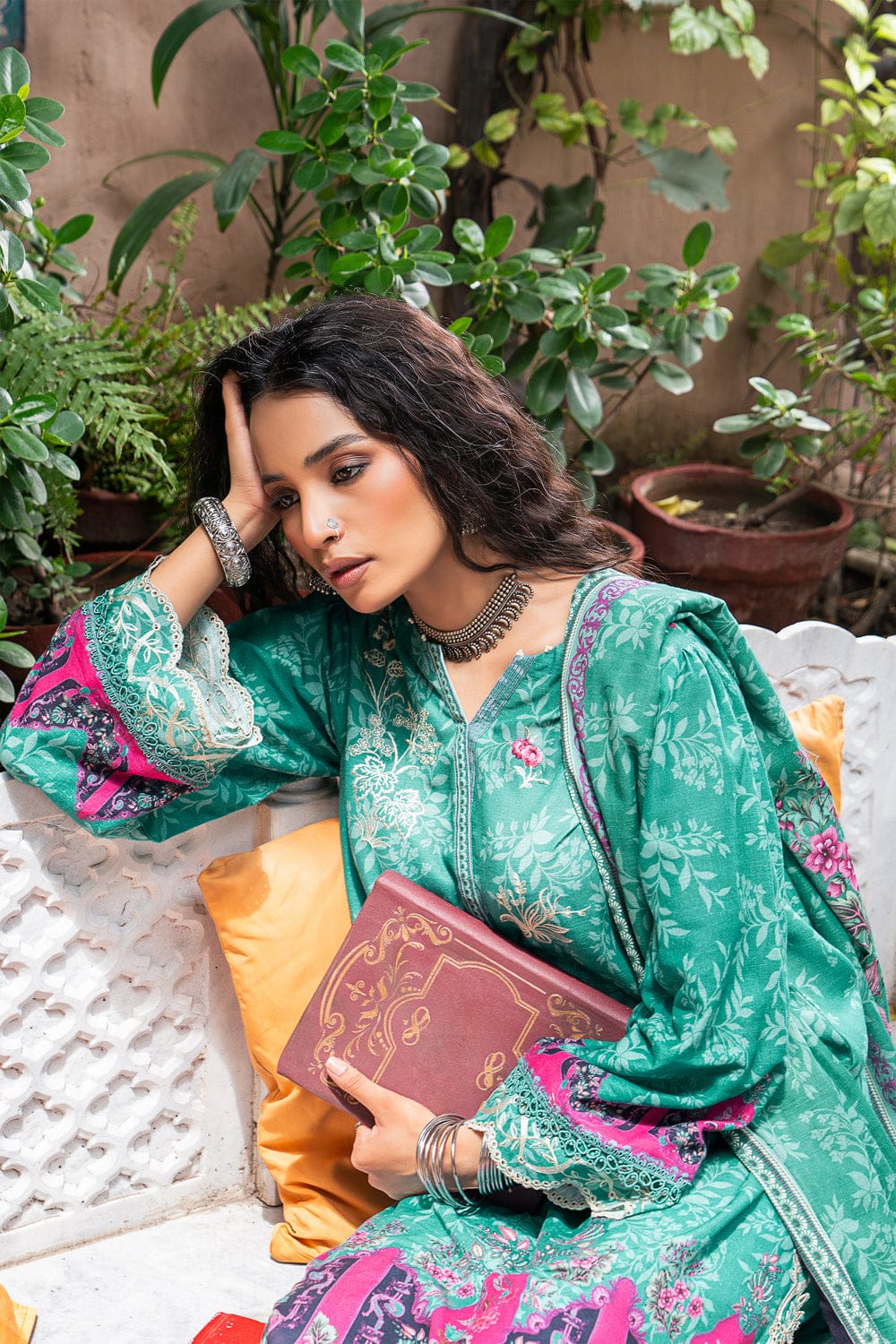 Lakhany UnStitch Embroidered Khaddar 3 piece