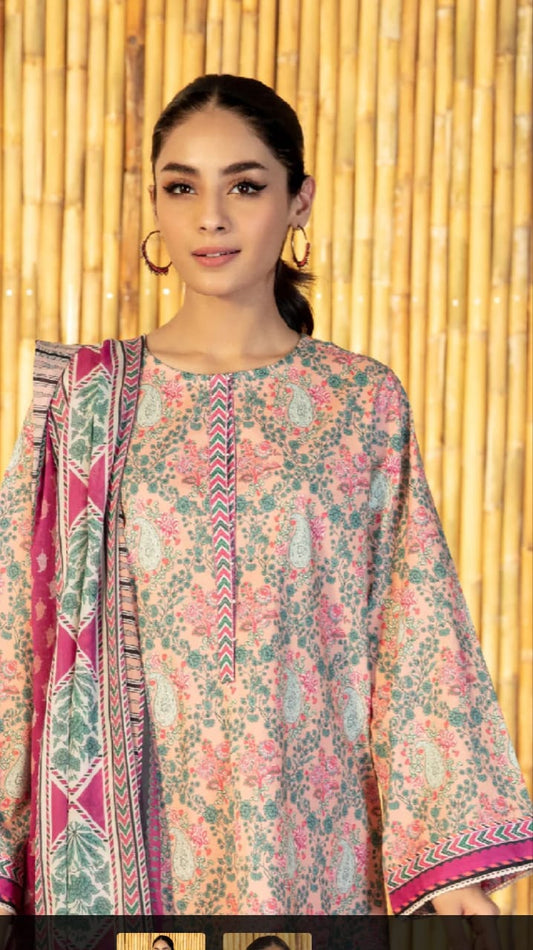Sapphire-Unstitched-printed lawn 3 piece
