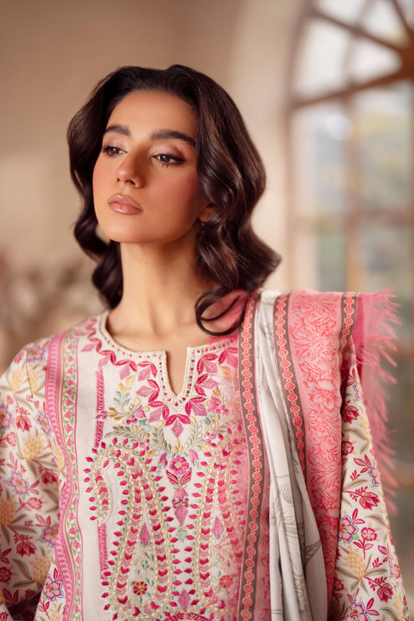 TanaBana Fabrics UnStitch Embroidered Khaddar 3 piece