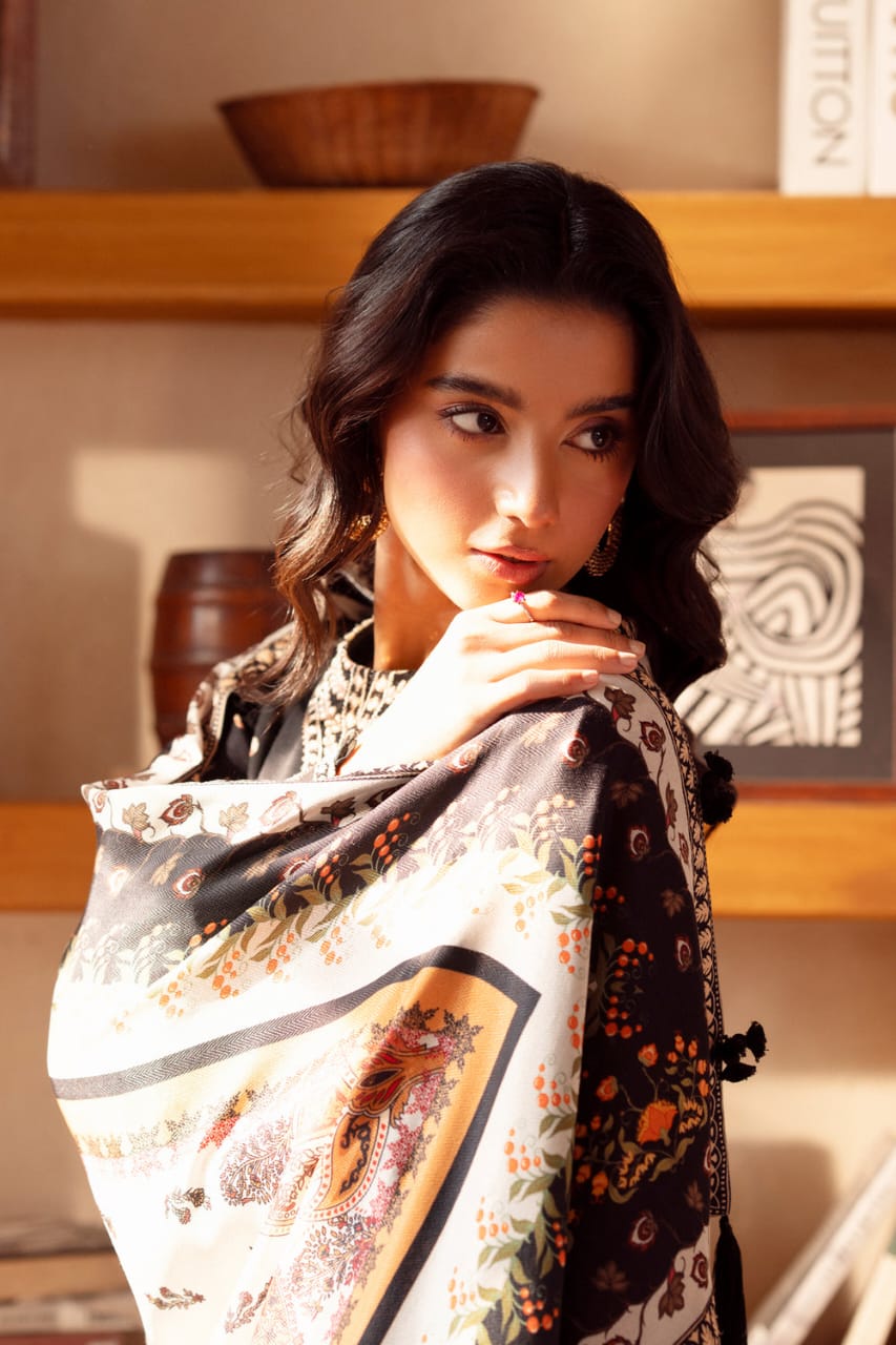 TanaBana Fabrics UnStitch Embroidered Khaddar 3 piece