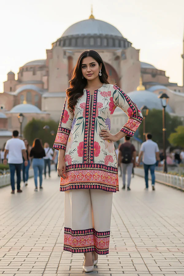 TanaBana Fabrics 2 Piece - Printed Silk Co-ord Set - BD - 05