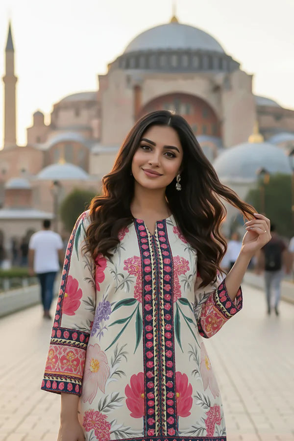 TanaBana Fabrics 2 Piece - Printed Silk Co-ord Set - BD - 05