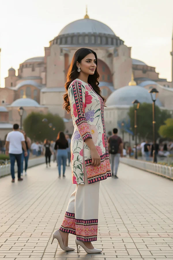 TanaBana Fabrics 2 Piece - Printed Silk Co-ord Set - BD - 05